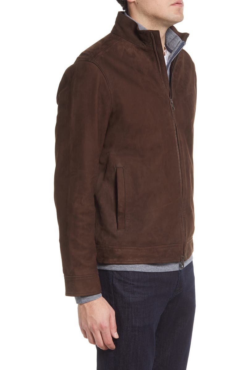 Men's Nubuck Leather Bomber Jacket - Image 4