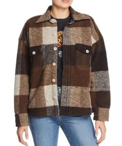 Emma Roberts Holidate Sloane Brown Plaid Jacket
