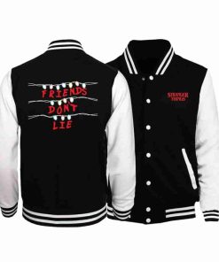 Strangers Things Friends Dont Lie Varsity Jacket