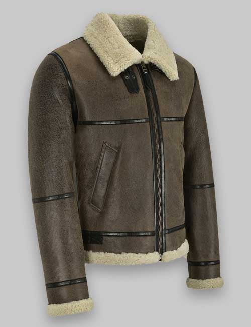 Men RAF Flight B3 Air Force Shearling Jacket - Image 2