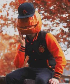 Ultimate Halloween Black and Orange Varsity Jacket